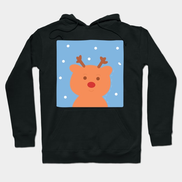 Cute Christmas Reindeer with Snow Hoodie by Random_stuff_420